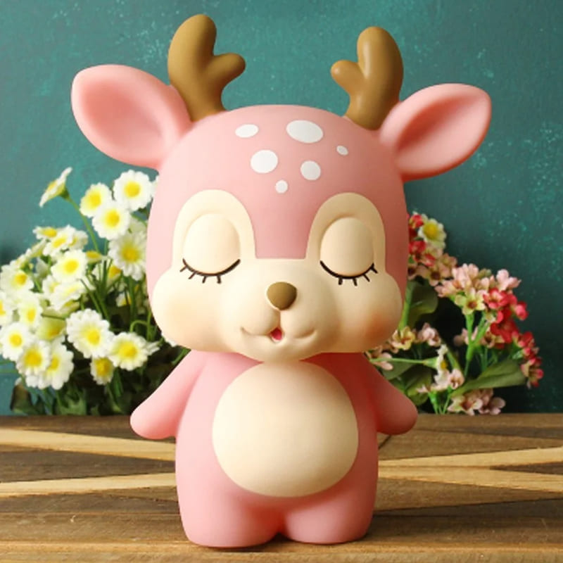 tirelire enfant mignon cerf rose