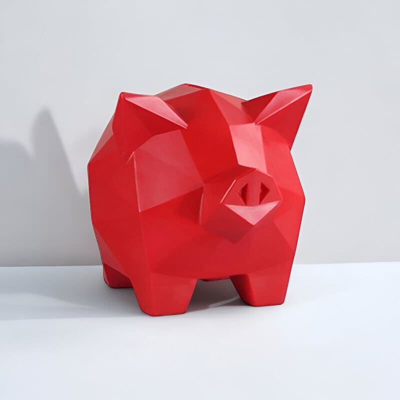 cochon tirelire design rouge