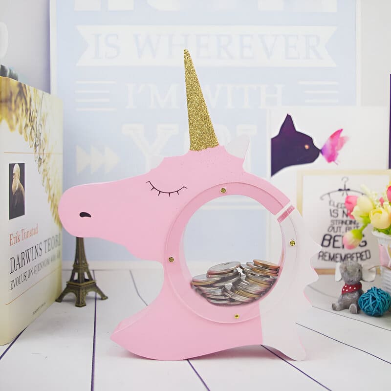grosse tirelire licorne rose