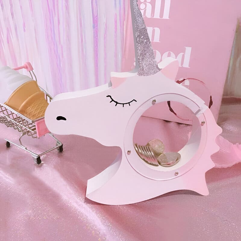 grosse tirelire licorne transparente