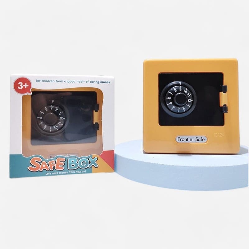 mini coffre fort tirelire jaune