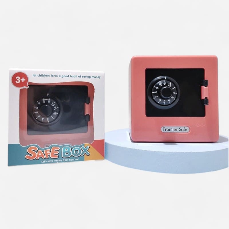 mini coffre fort tirelire rose