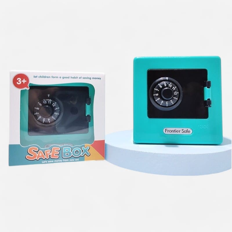 mini coffre fort tirelire turquoise