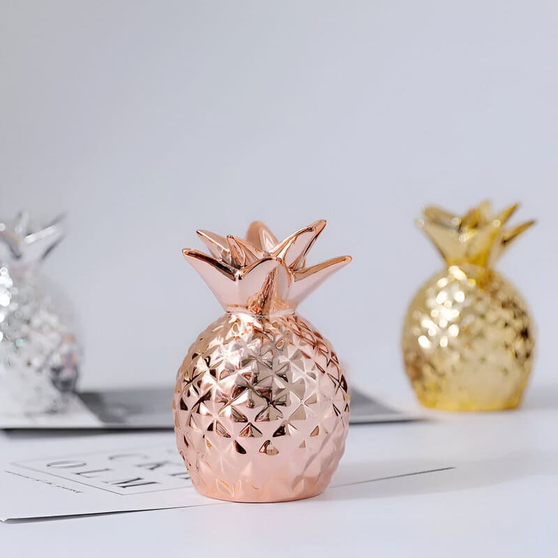 tirelire ananas rose gold