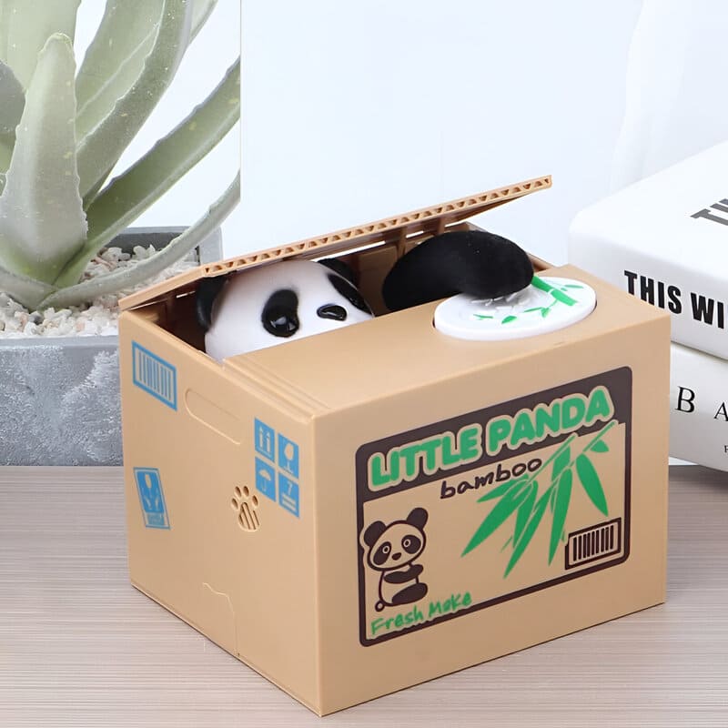 tirelire panda attrape piece
