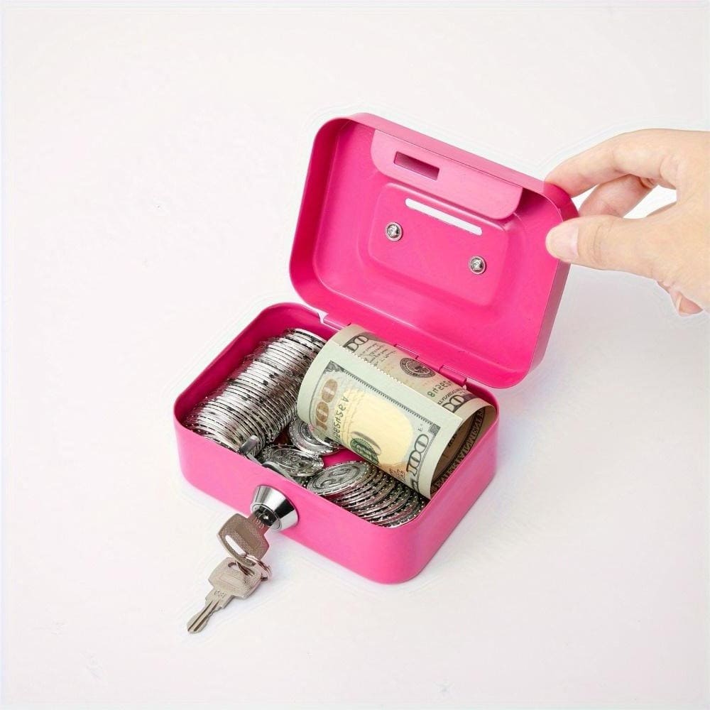 boite à tirelire avec clé rose