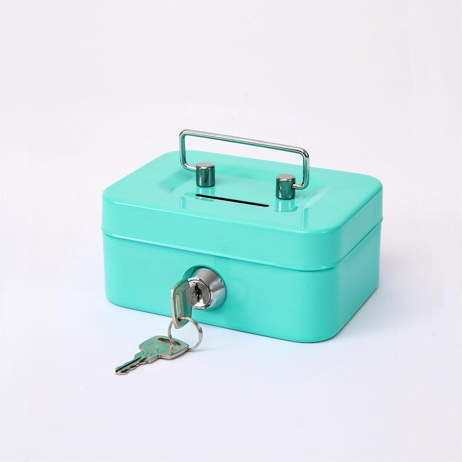 tirelire avec clé bleu turquoise