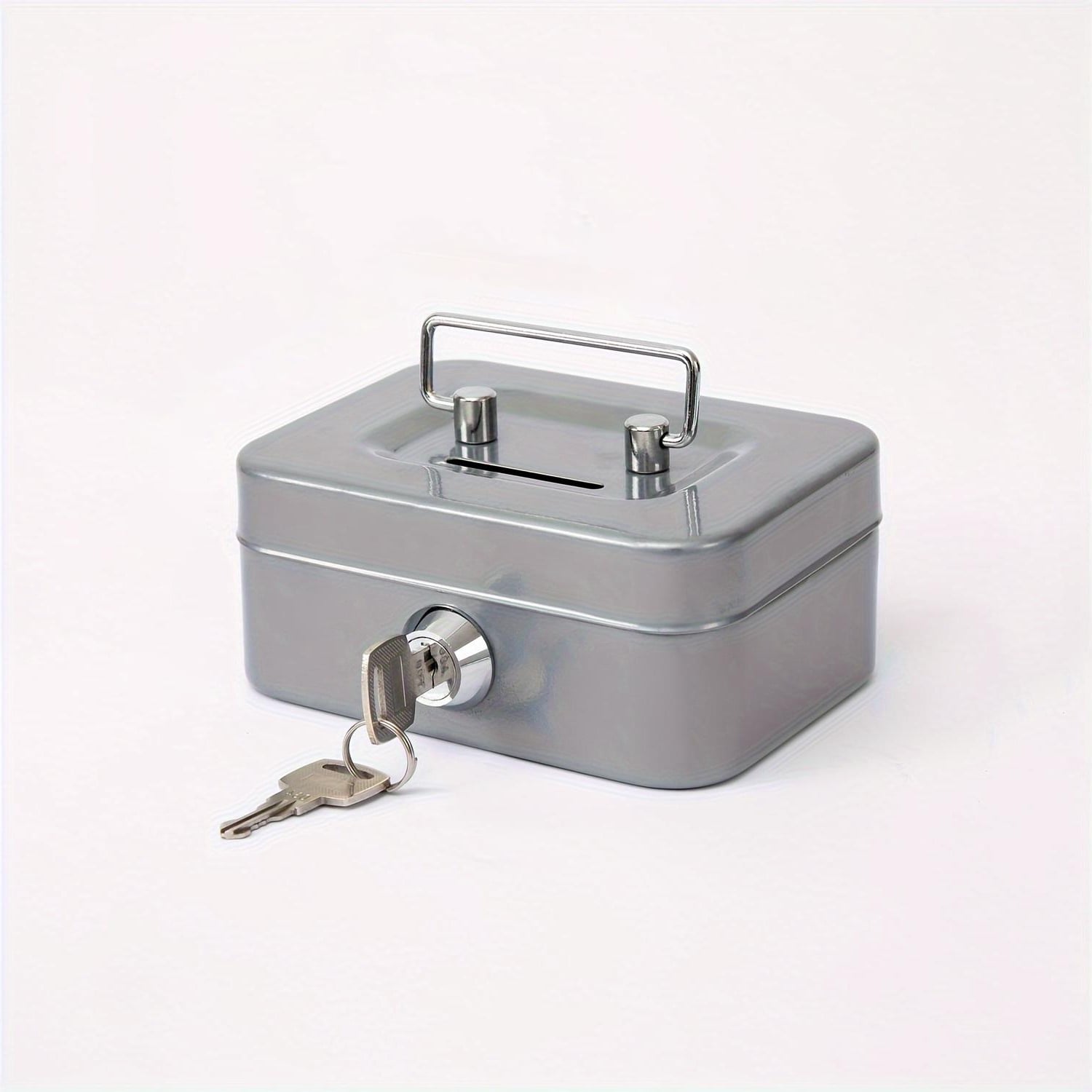 tirelire avec clé gris