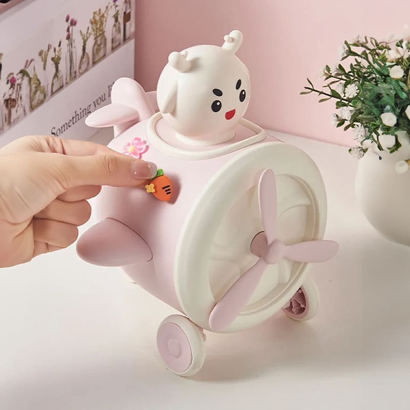 tirelire avion rose enfant