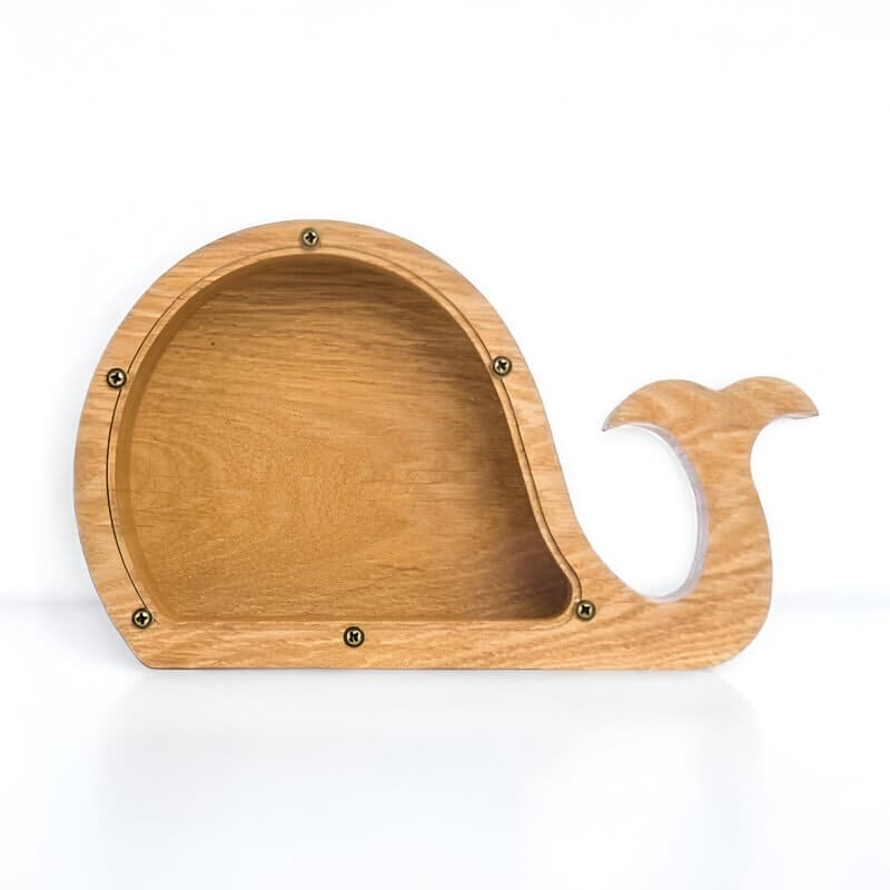 baleine tirelire en bois
