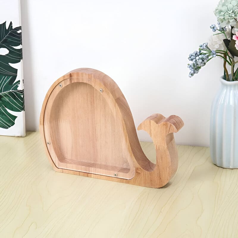 tirelire baleine en bois