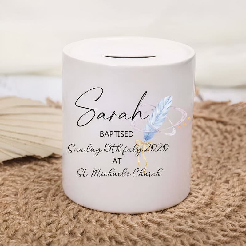 tirelire personnalisé pour bapteme fille