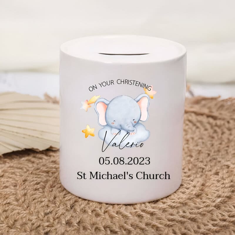 tirelire pour baptême personnalisée