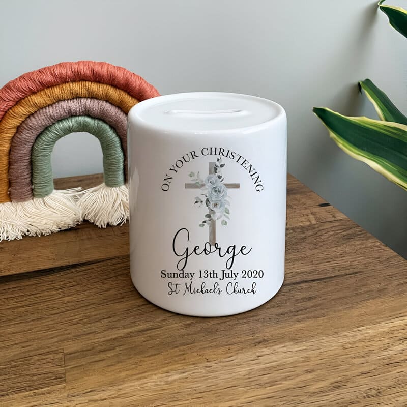 tirelire personnalisée pour bapteme