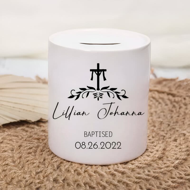 tirelire bapteme fille personnalisé