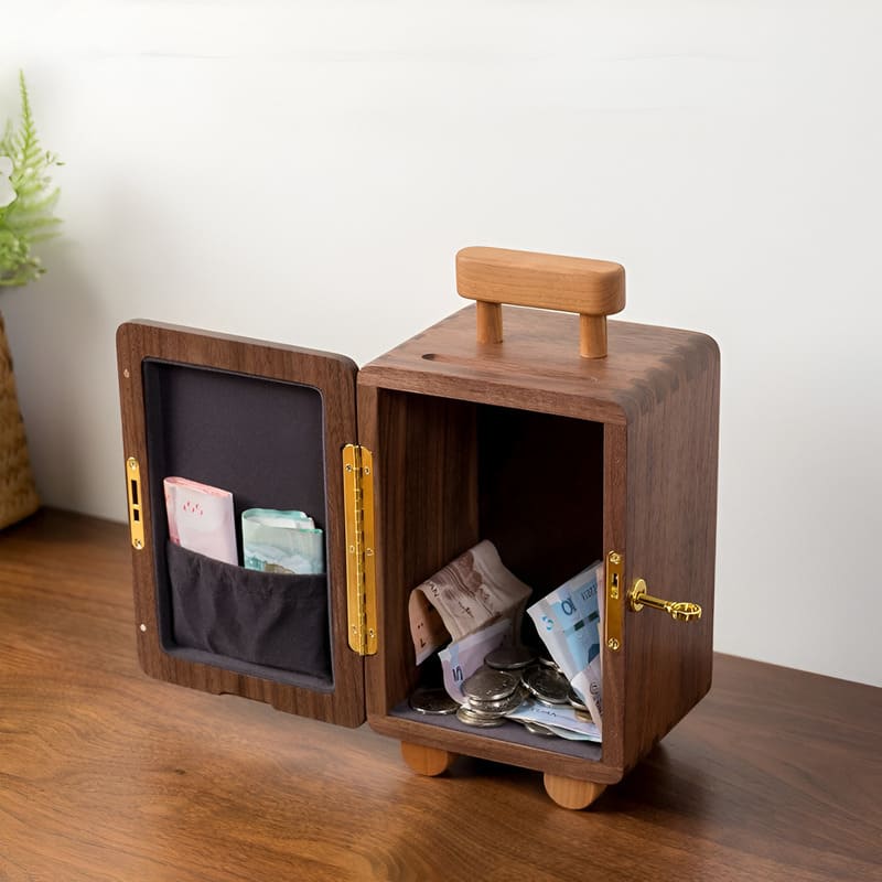 tirelire valise bois