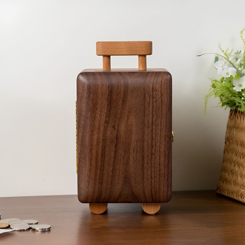 tirelire bois valise