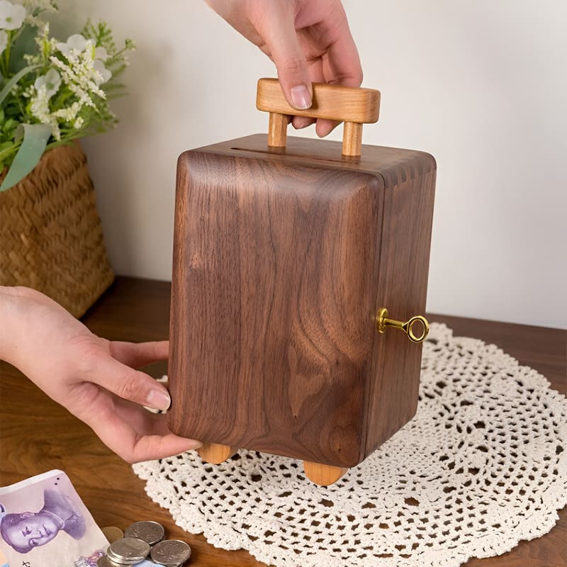 tirelire bois valise
