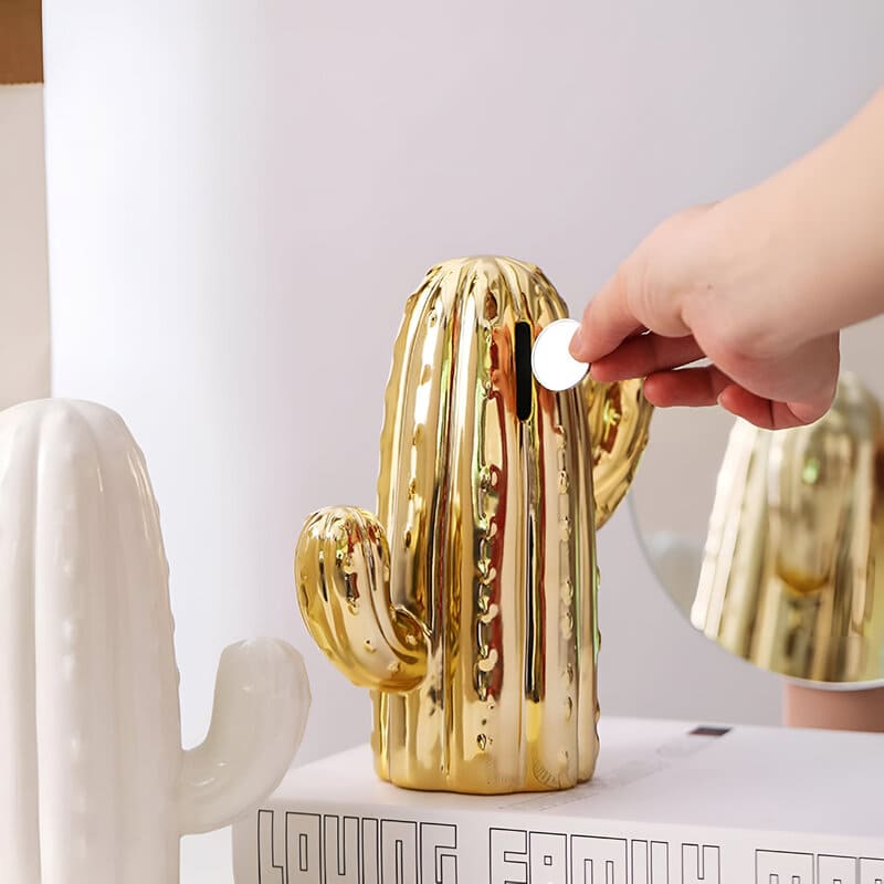 tirelire cactus doré