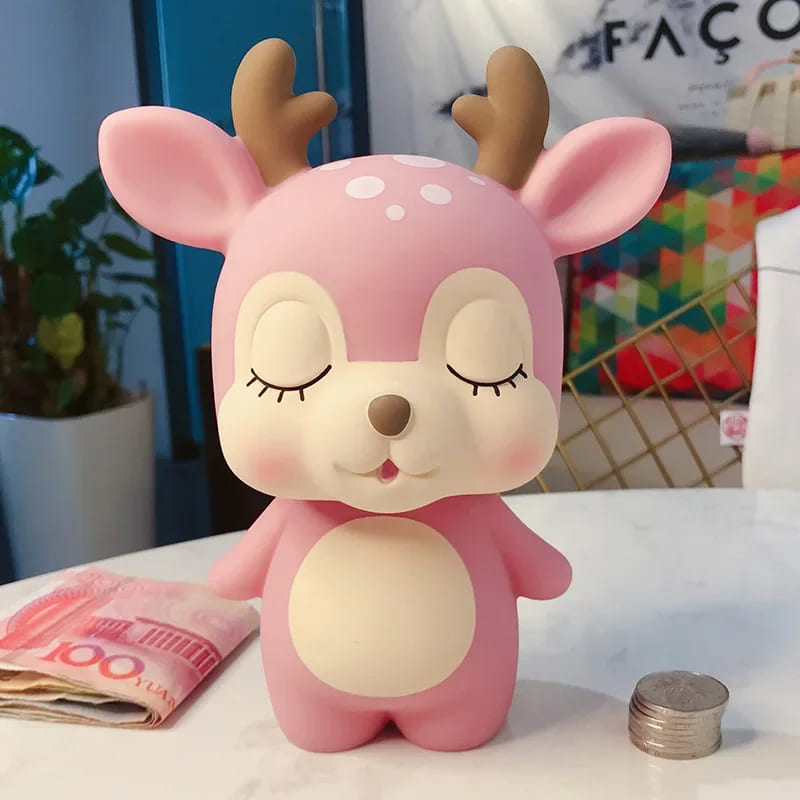 tirelire cerf rose