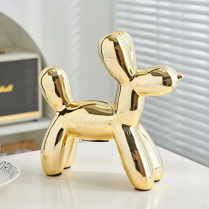 tirelire chien ballon or