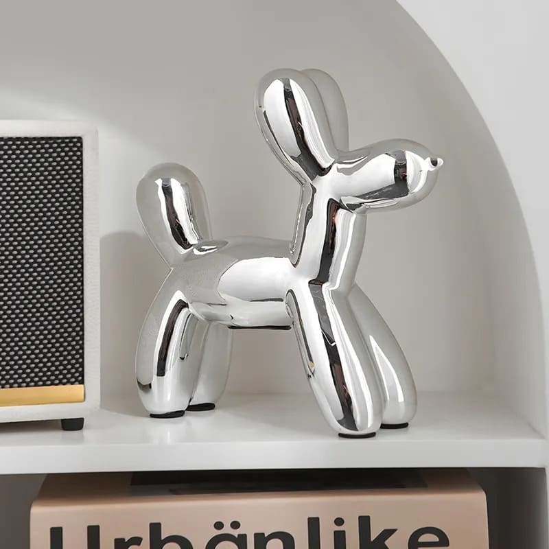 tirelire chien ballon argent