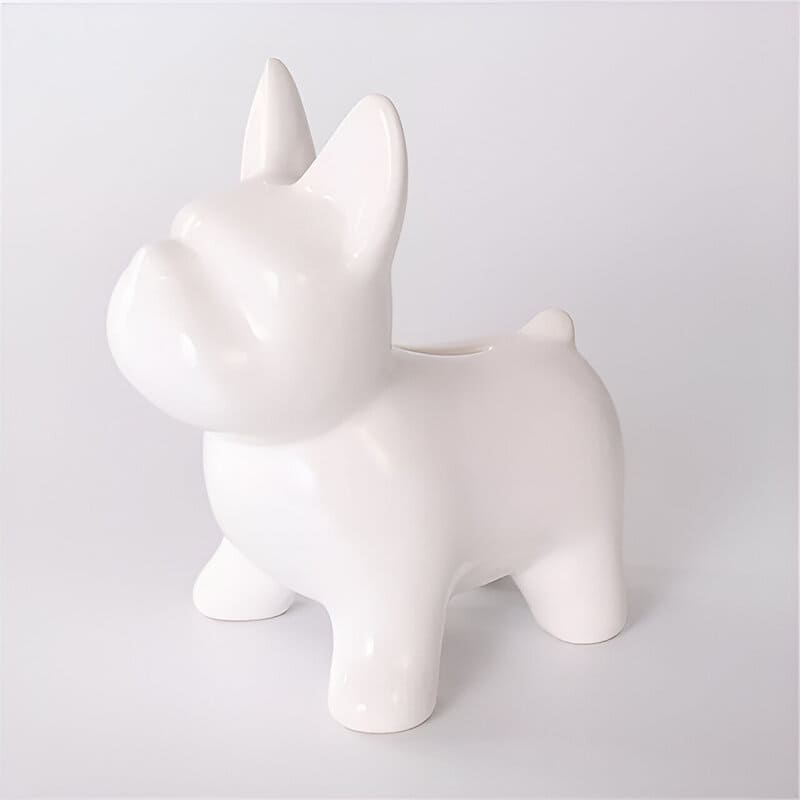 tirelire chien bouledogue français blanc