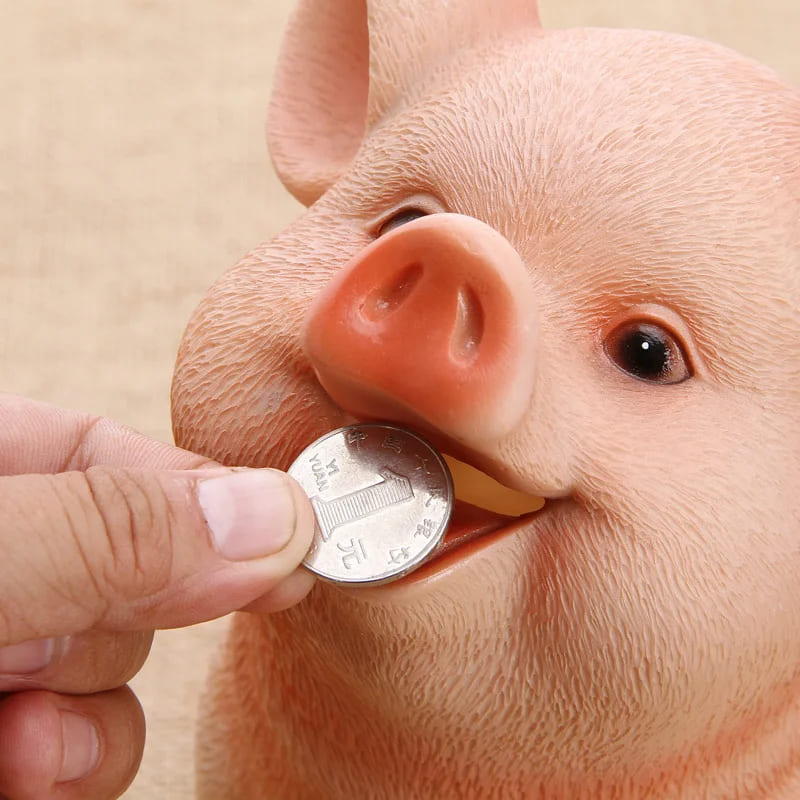 tirelire cochon assis