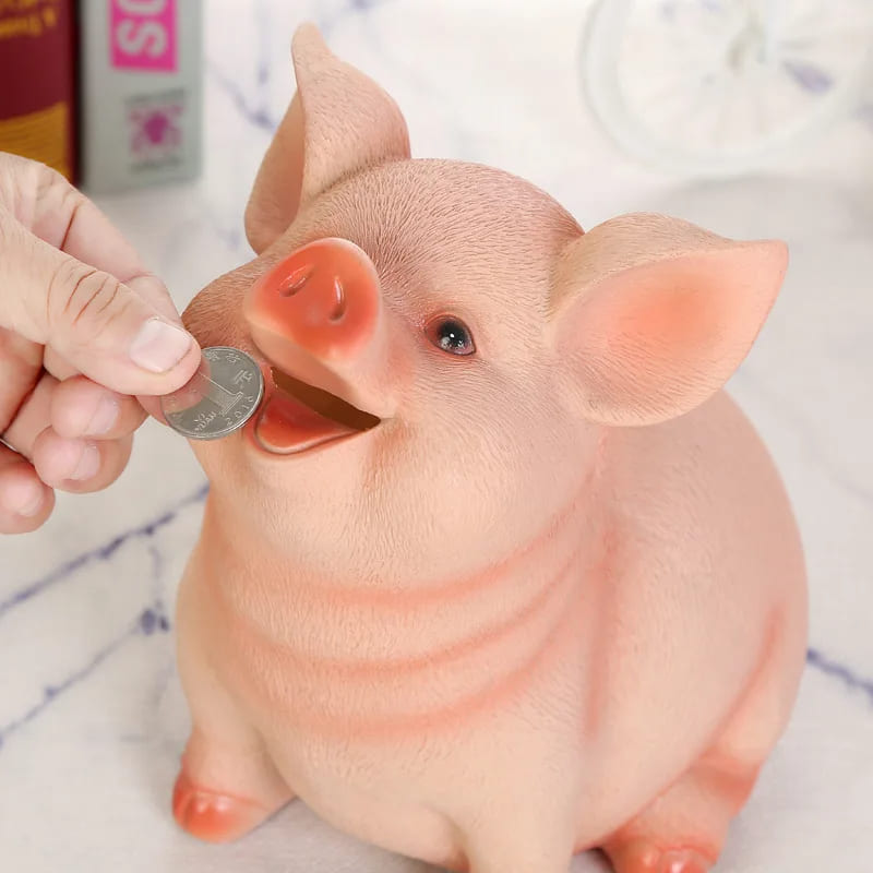 tirelire cochon assis