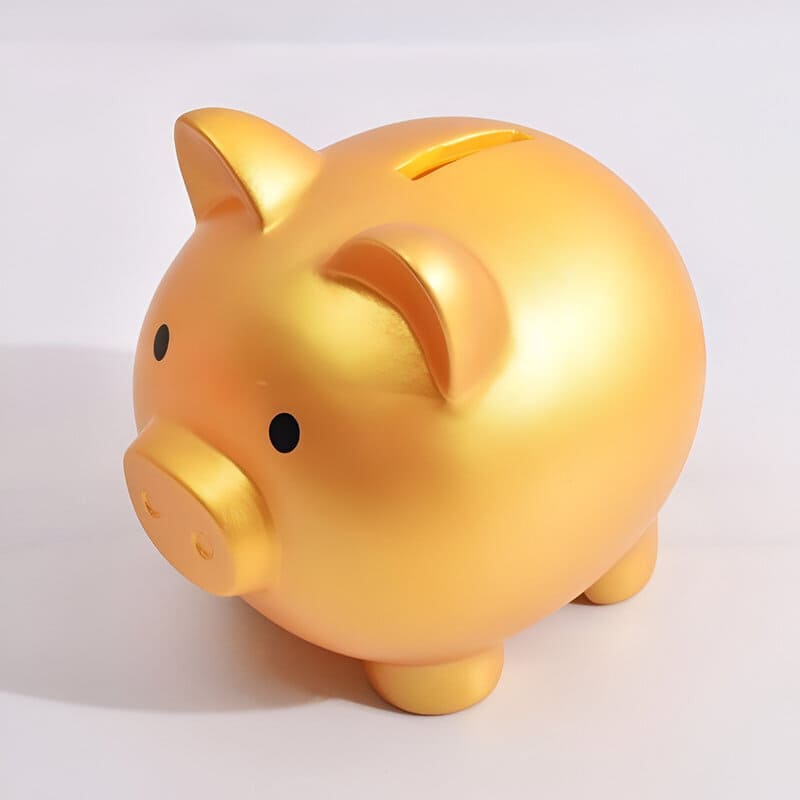 cochon tirelire doré