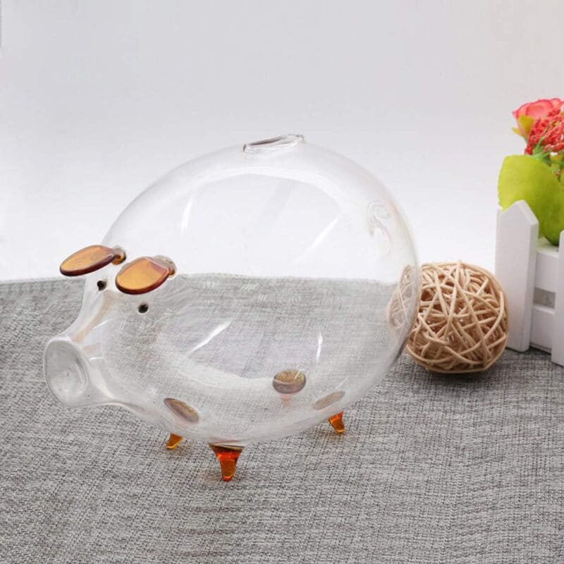 tirelire cochon en verre
