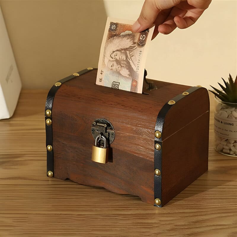 coffre en bois tirelire