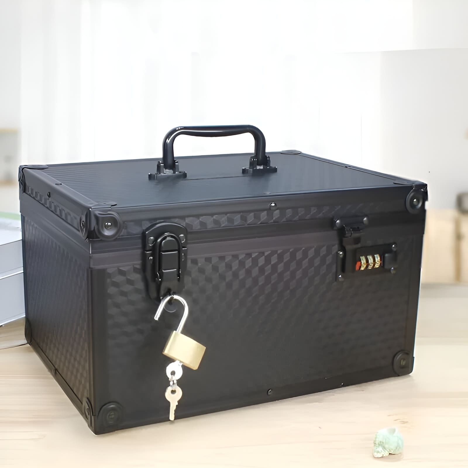 grand coffre fort tirelire noir