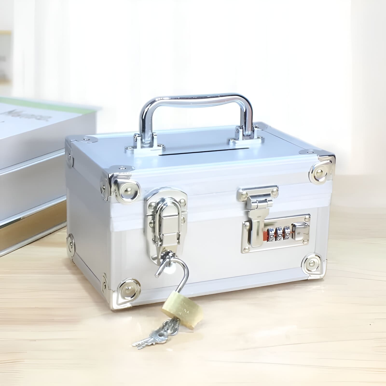 coffre fort tirelire à code et clé