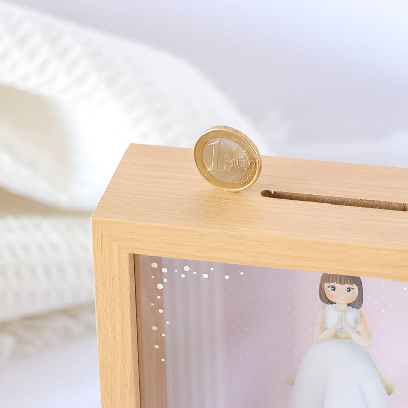 tirelire bois communion fille