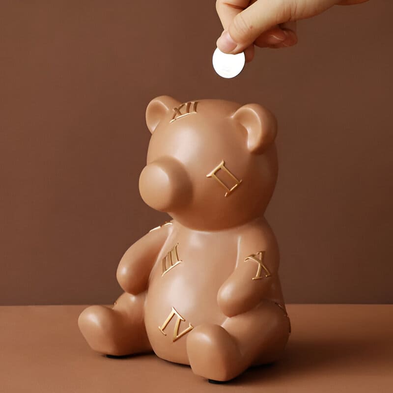 tirelire design de luxe ours marron