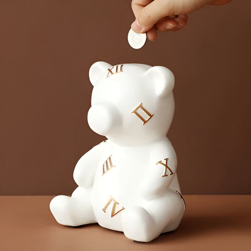 tirelire luxe design ours blanc