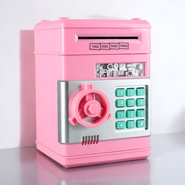 tirelire electronique billet et piece rose