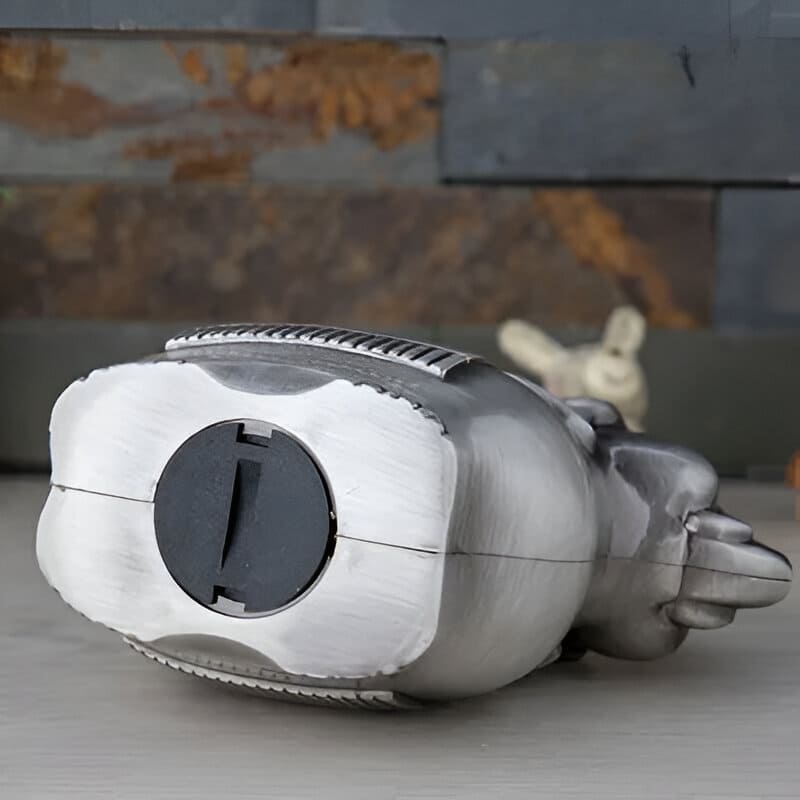 tirelire éléphant en métal argenté