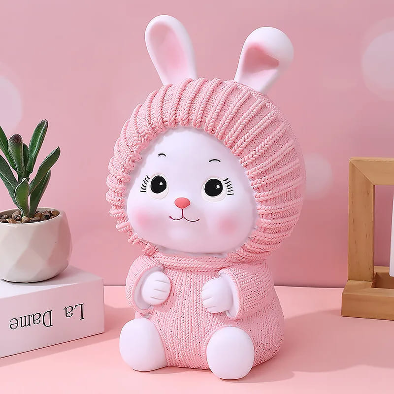 tirelire enfant lapin rose