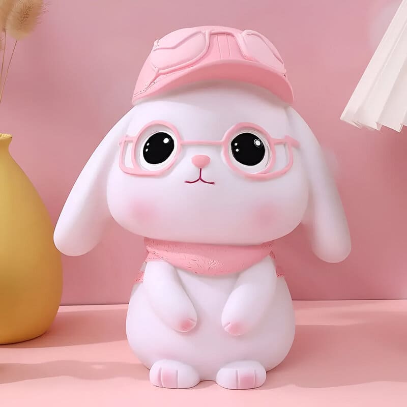 tirelire lapin enfant rose