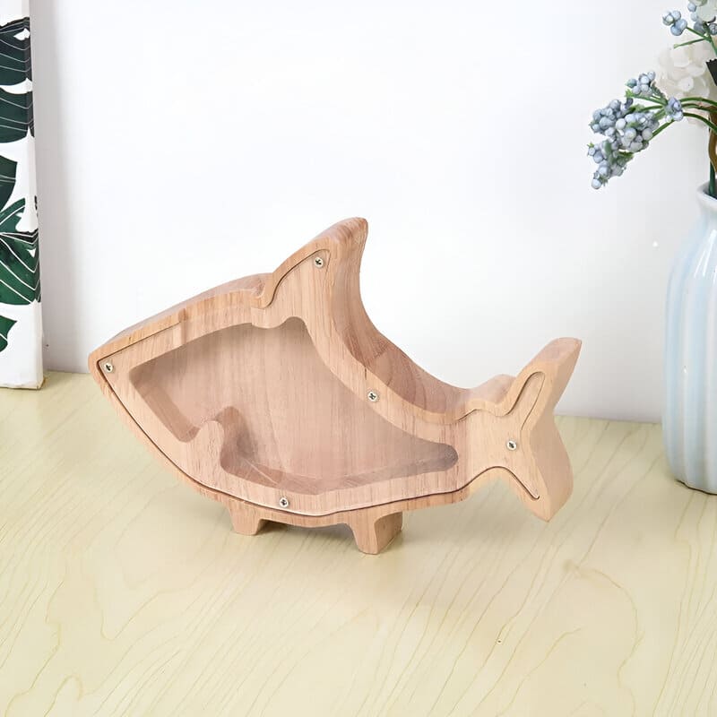 tirelire enfant transparente requin