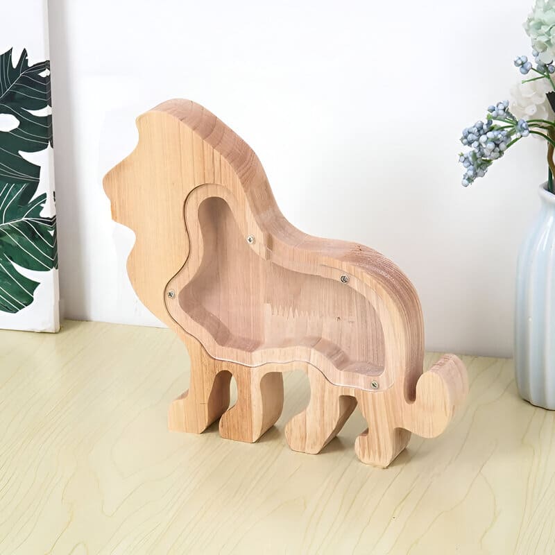 tirelire enfant transparente lion