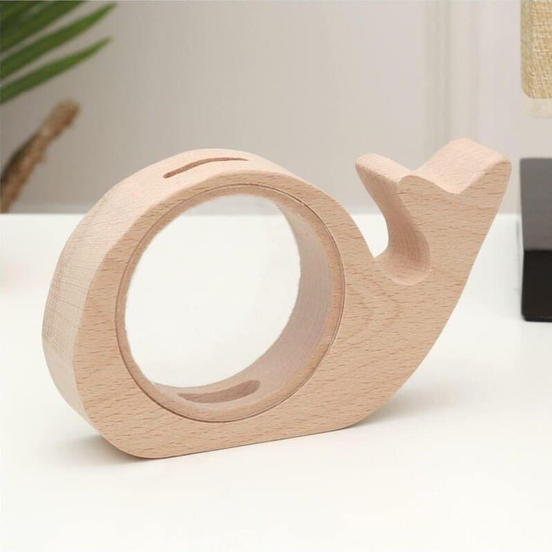 tirelire escargot en bois