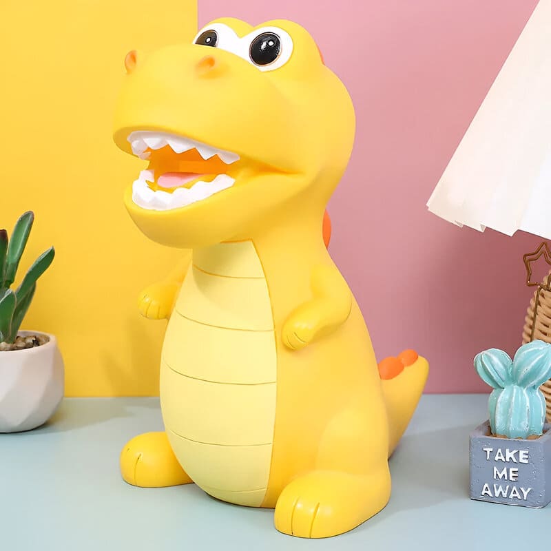 tirelire garcon dinosaure jaune