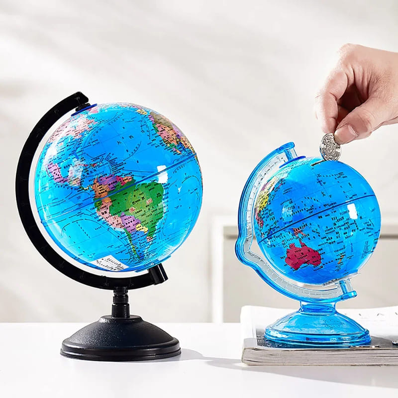 tirelire globe terrestre
