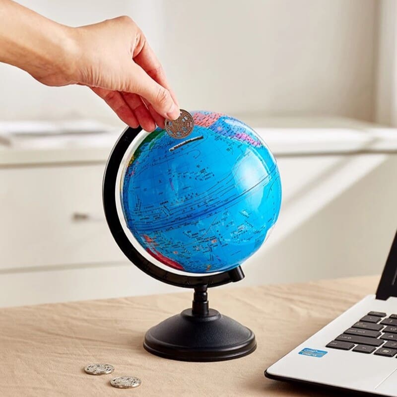 globe terrestre tirelire