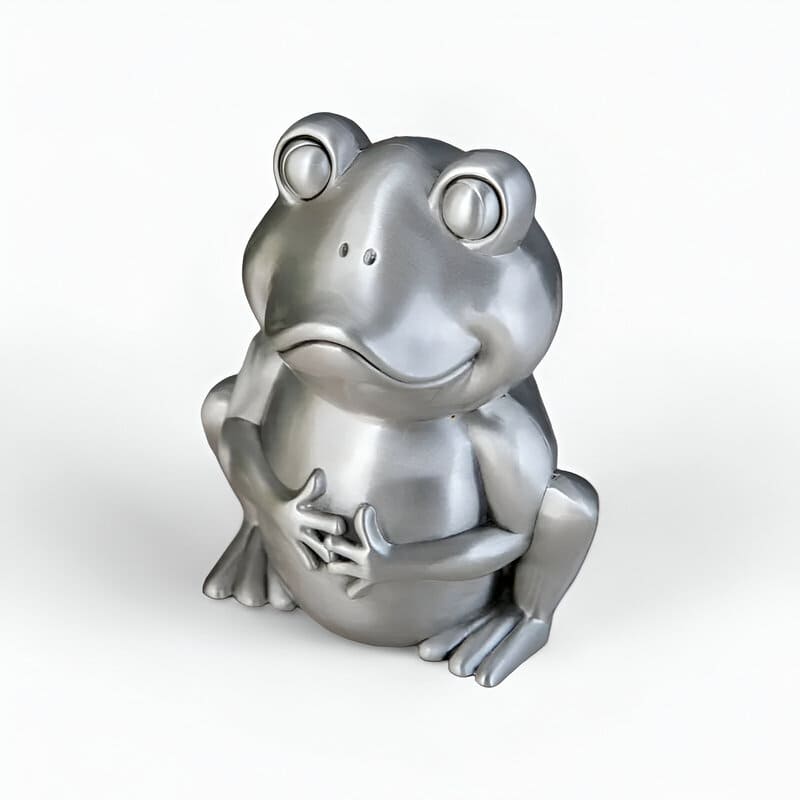 grenouille tirelire argent métallique