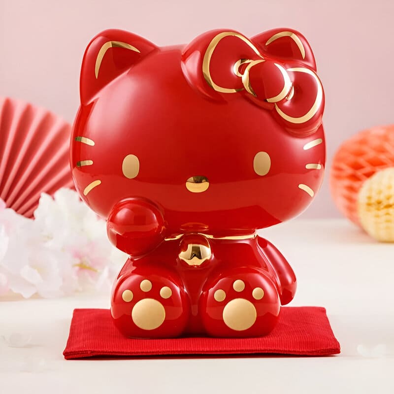 tirelire hello kitty ceramique rouge