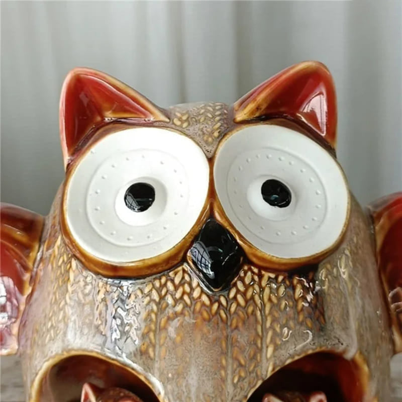 tirelire hibou céramique rouge